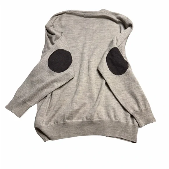 ✨🩶 Alan Flusser‎ Merino Wool Grandpa-Core Elbow Patch Cardigan Sweater XL 🩶✨